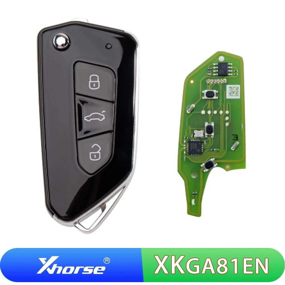 

5/10 Pcs XKGA81EN XK Series Wired Remote Xhorse Auto Keys VVDI GA08 Style 3 Buttons All Black Key Fobs