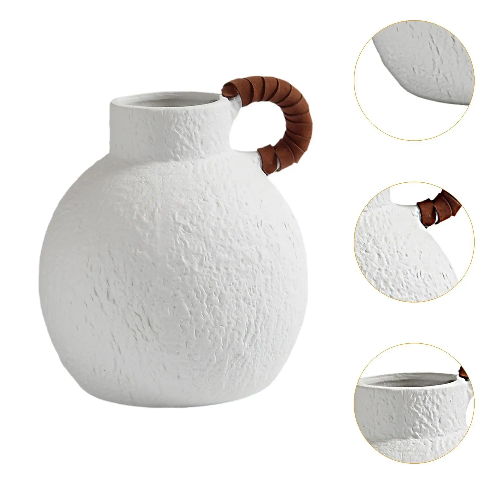 White Ceramic Vase Pot Table Ornament for Dining Table Decor Wall Shelves