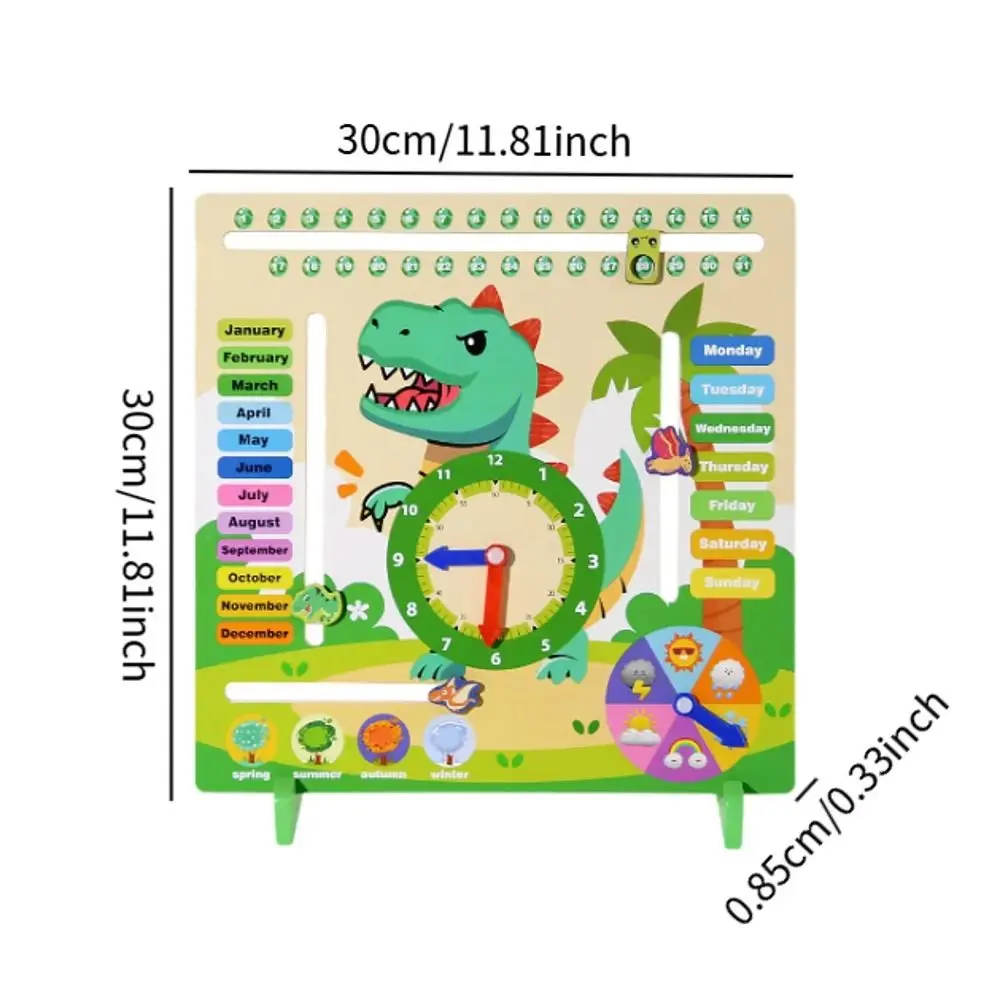 Season Weathers Daily Calendar Teaching Clock Early Education Time Cognition 6 in 1 Teaching Clock Puzzle Logical Thinking