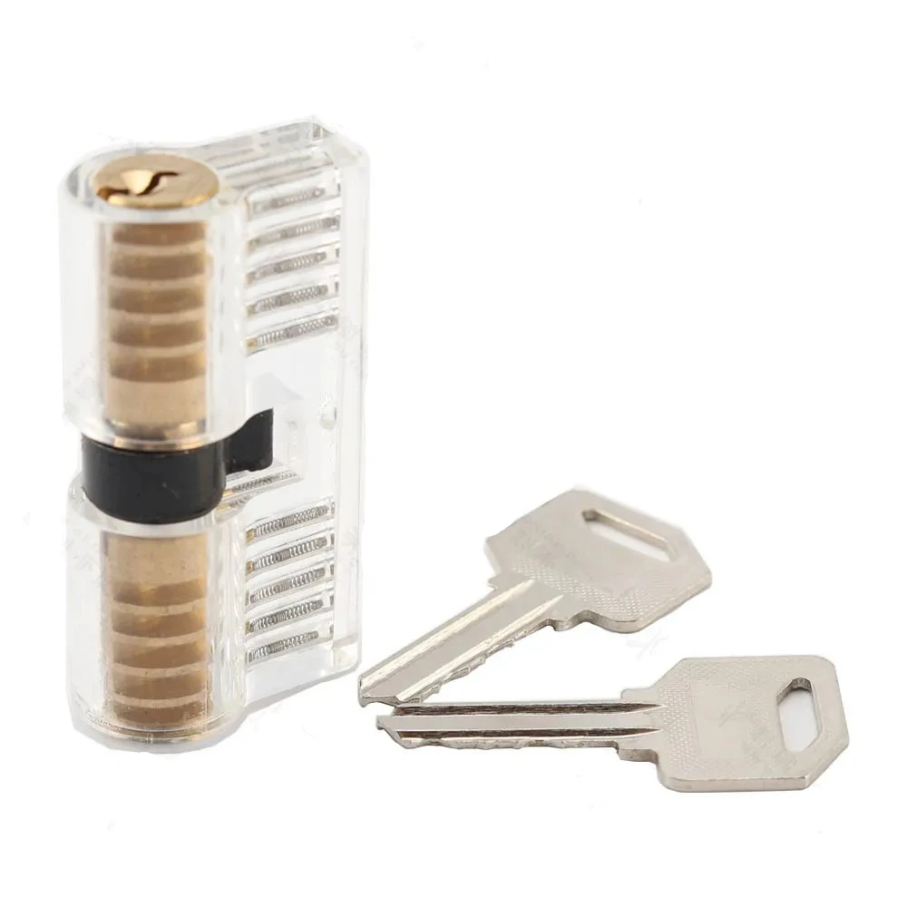 1pcs Locksmith Transparent Locks Pick Visible Cutaway Mini Practice View Padlock Hasps Training Skill For Furniture Hardware