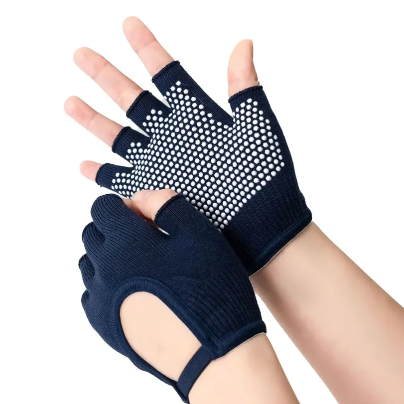 1Pair Half Finger Yoga Antislip Gloves Women Pilates Warm Cycling Gloves Multicolor Yoga Gloves