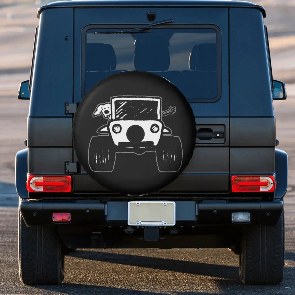 Waving Dog Spare Wheel Cover Universal for Jeep Pajero 4x4 Trailer Custom Tire Protector 14\