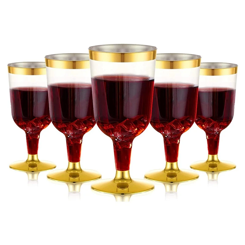 

30Piece Gold Wine Tasting Glasses Reusable Stemmed Party Wine Cups For Champagne Beer Cocktail Martini