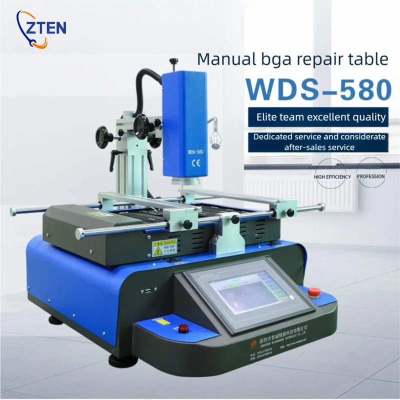 

WDS-580 BGA Repair Station Three Temperature Zone Soldering Station Hot Air 3 Heating Zones Rework Station IC Soldering Machine