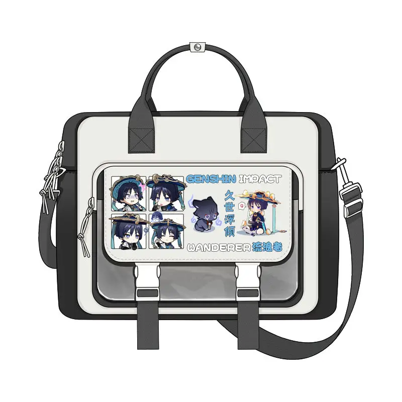 Genshin Impact niedlichen Q-Version Anime Umhängetasche Dual-Use-Rucksack Student große Kapazität Handtasche Tutorial Taschen