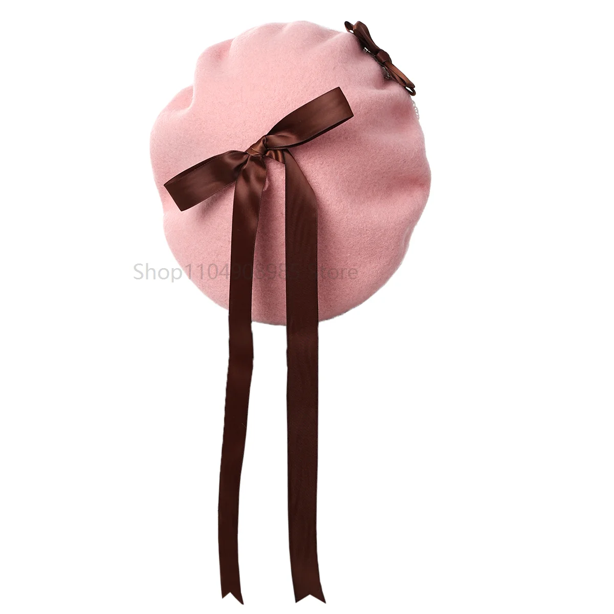 Lolita Girls Cute Bowknot Boina Sombrero Mujeres Kawaii Cinta Casual Sólido Painter Sombrero Unisex Artista Cap Cúpula Rosa