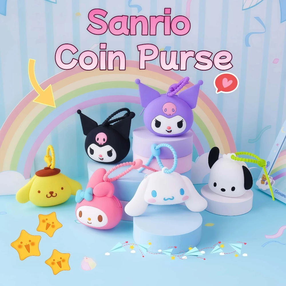 

Sanrio Kuromi Mini Silicone Coin Purse Cute Birthday Gift Trendy Storage for Coins Earphones Essentials Perfect Birthday Gift