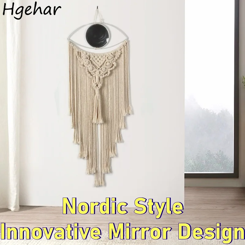 

Гобелены с зеркалом «Глаз Дьявола», инновационный дизайн, в скандинавском богемном стиле, для дома, декоративные, мягкие, настенные украшения