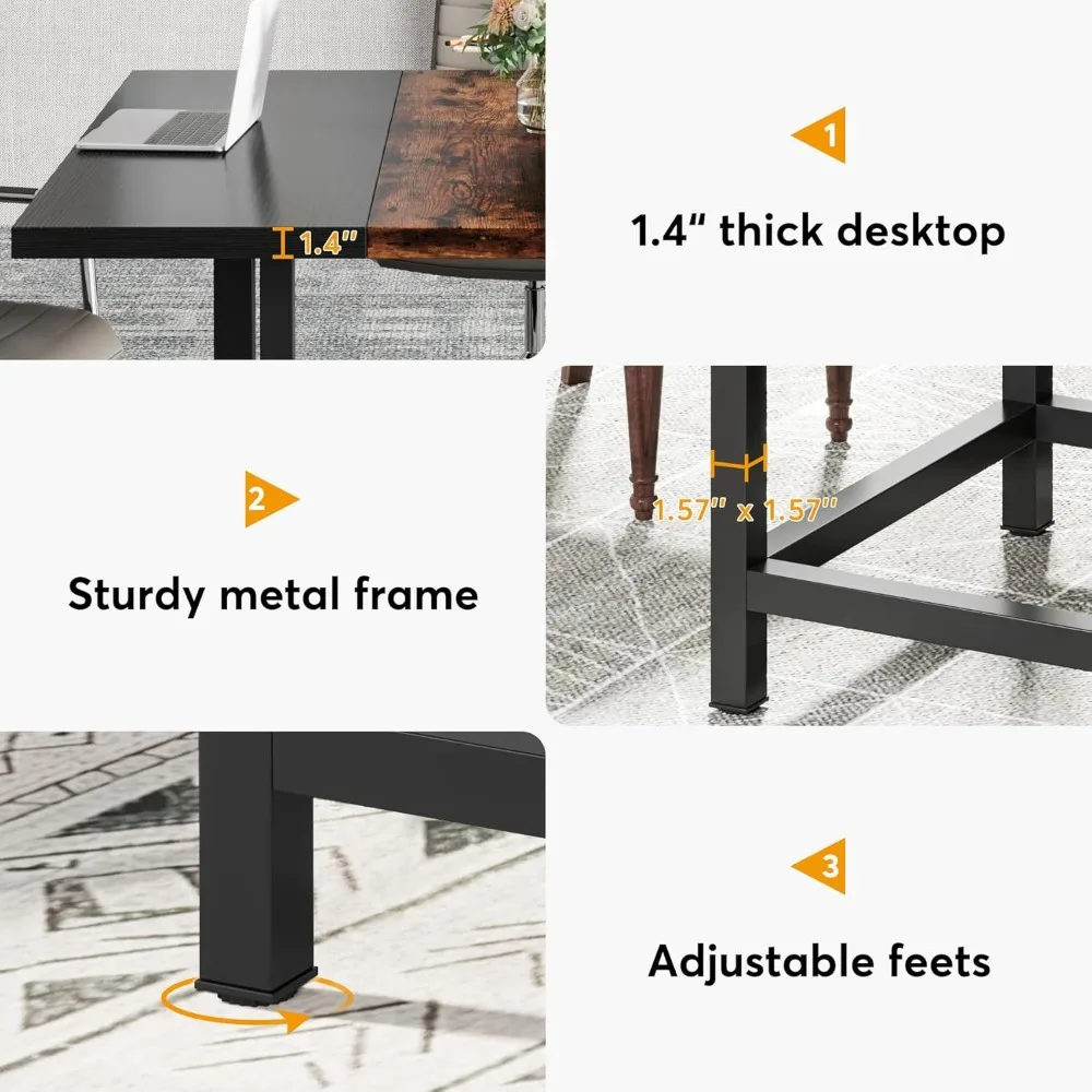 6.5 Ft Modulaire Vergadertafel, Houten Seminaritafel Voor Kantoor, Vergaderruimte, 2 Aparte Tafels (Stoel Niet Inbegrepen)