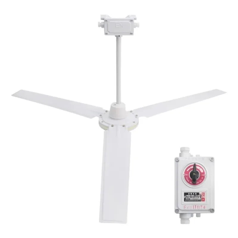 Ceiling-type explosion-proof ceiling fan with a speed regulator, pure copper core, and high airflow