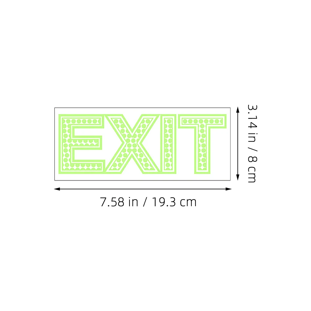 

2 Sheets Emergency Exit Stickers Glow in The Dark Pet Material Exit Sign Stickers Light Green
