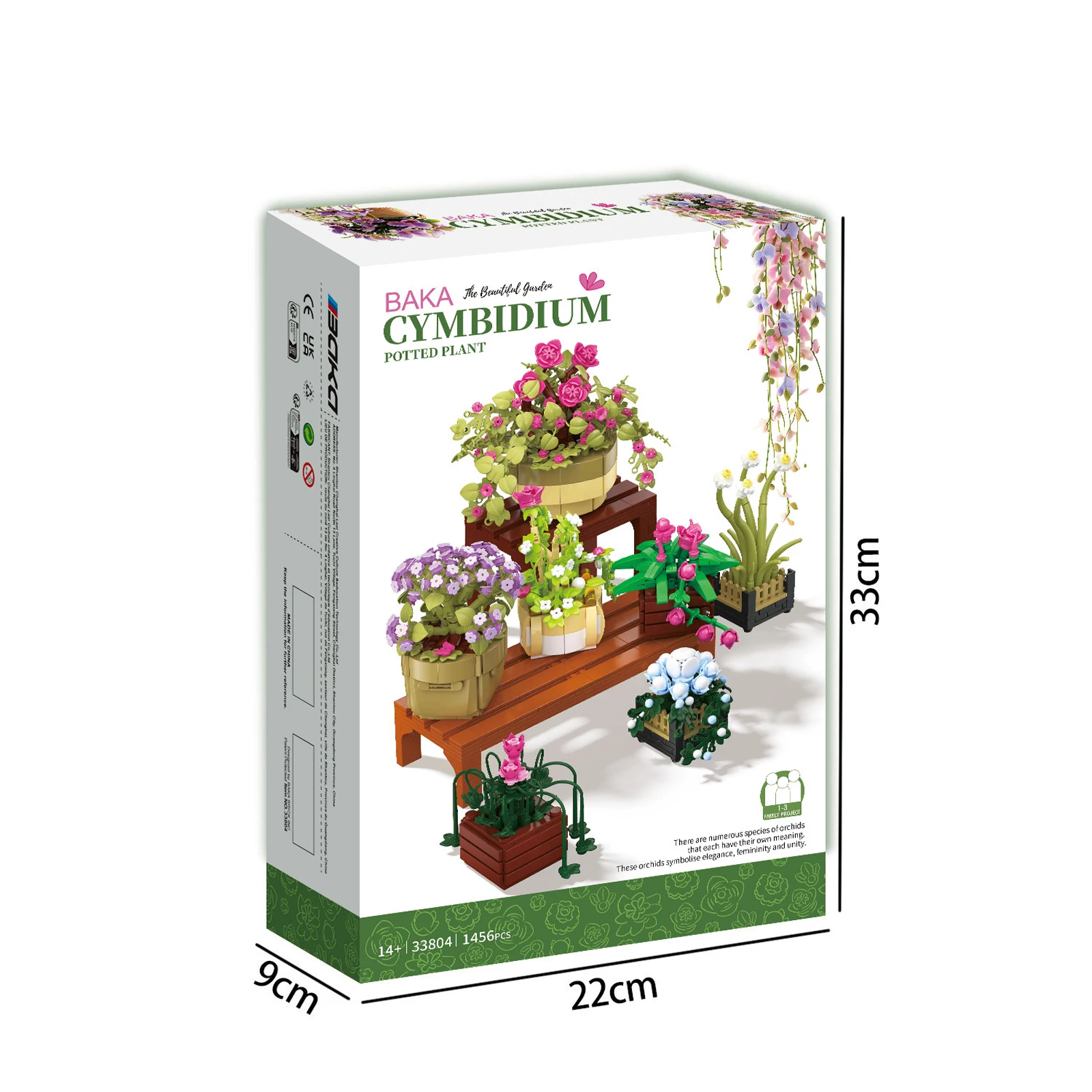 

1456pcs Artificial Potted Plants Building Blocks Flowers Small Particle Puzzle MOC Bricks Toys Girl DIY Gift Home Decoration