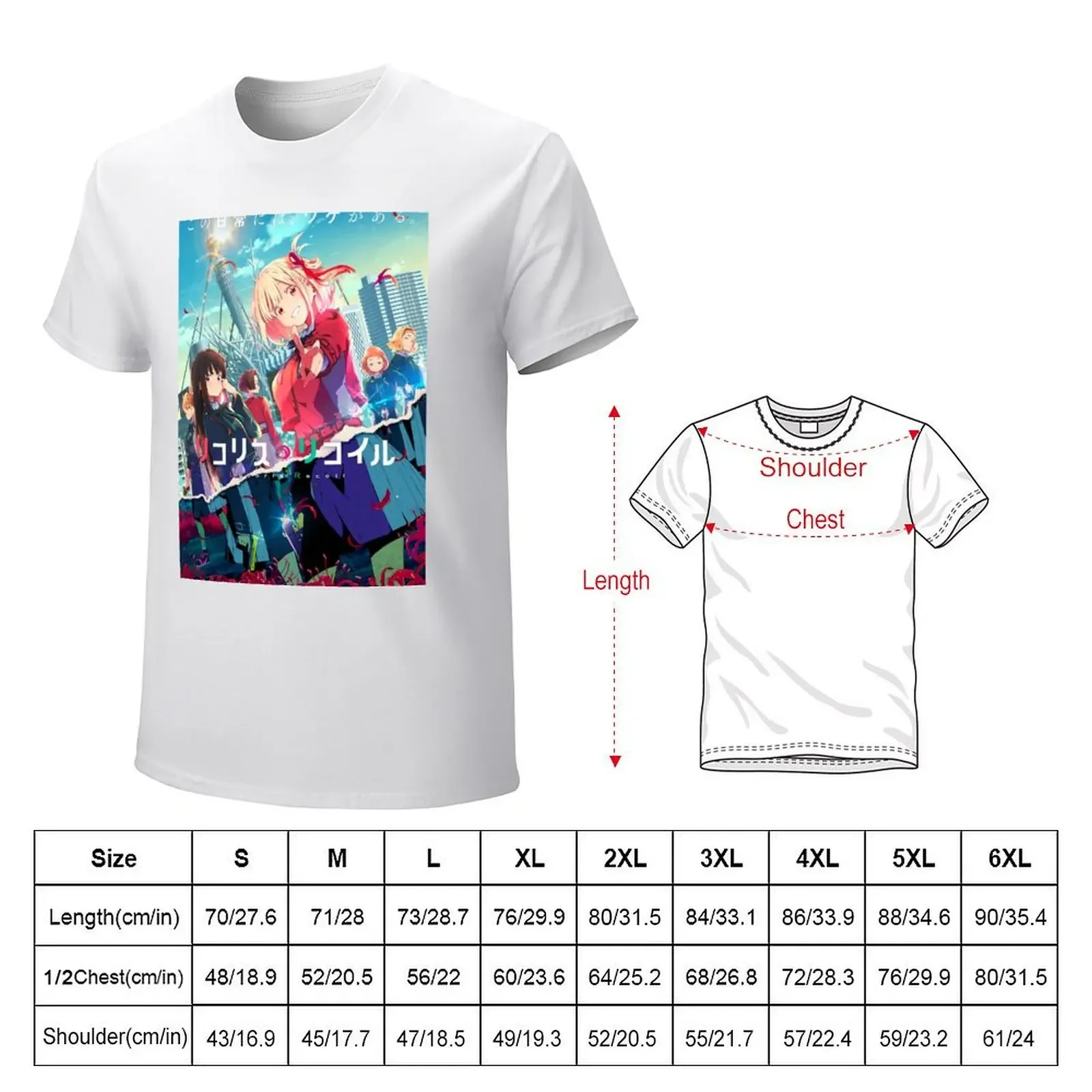 Top Poster (Full HD) Lycoris Recoil Anime T-Shirt oversizeds anime clothes aesthetic clothes mens t shirt graphic