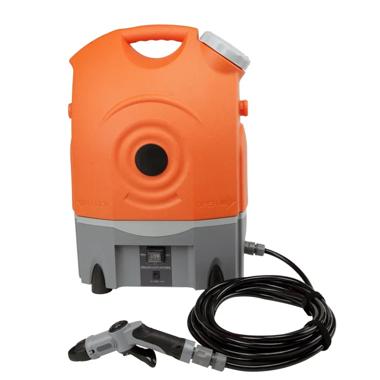 Portable wheel design high pressure car washer spraying with 17L big water tank with rechargeable battery vehicle cleaner