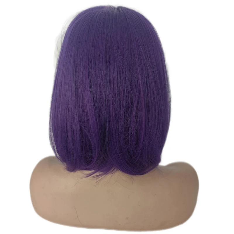 European And American Wigs New Air Bangs Medium Length Straight Hair Chemical Fiber Taro Color Headbands In Stock Wholesale C898