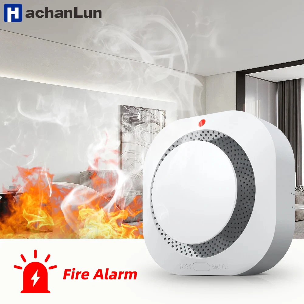 Independent Smoke Detector Sensor For Home Security Warehouse Smoke Smart Fire Alarm Replaceable Alarmas De Seguridad Para Casa