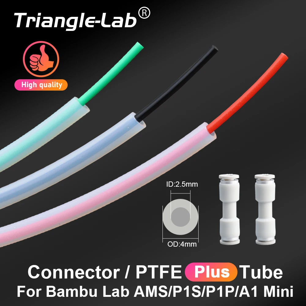 

Trianglelab PTFE PLUS Translucent tube ID 2.5MM OD 4MM P1S P1P AMS A1 Mini 3D Printer PTFE PLUS Pipe X1C Bambulab 2.5X4MM