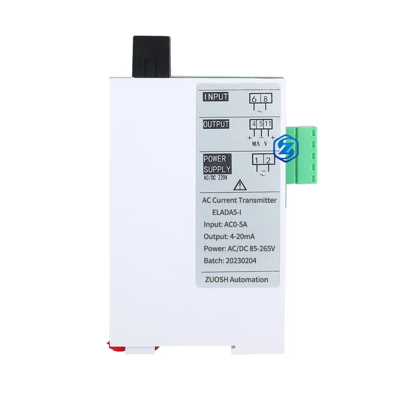 Eenfase Wisselstroomspanning Geïsoleerde Zender 220V AC0-5A 4-20ma Elektromagnetische Isolatie Ac Stroomtransducer