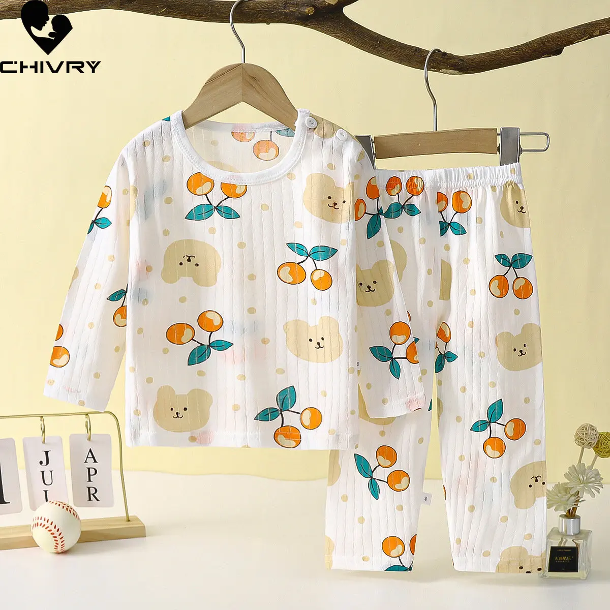 

Kids Summer Thin Soft Pajamas Sets New 2023 Boys Girls Cartoon Long Sleeve T-shirts with Pants Baby Casual Sleepwear Loungewear