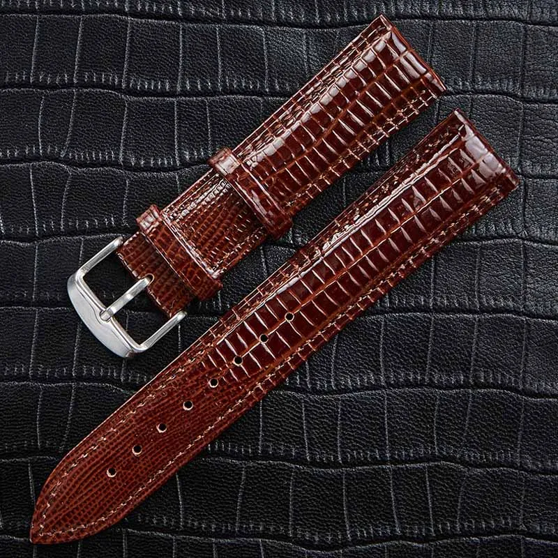 Fashion Lizard Texture Leather Watchband Pin Buckle Watch Strap for 2026 and Man 12mm 14mm 16mm 18mm 20mm 22mm 24mm image 3