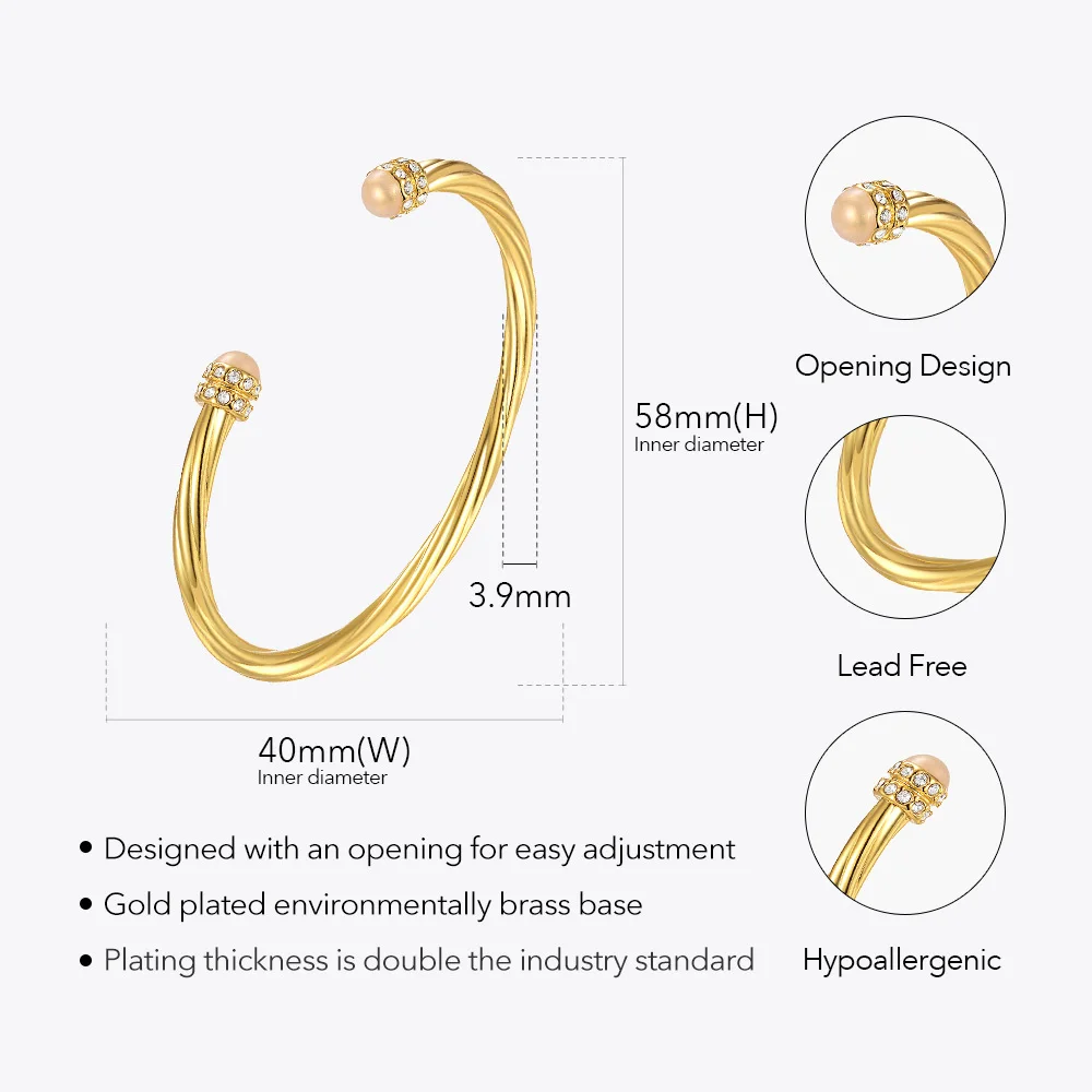 ENFASHION Twisty Epoxy Bracelets For Women Gold Color Bracelet Femme 2021 Fashion Jewelry Gifts Pulseiras Feminina B212268