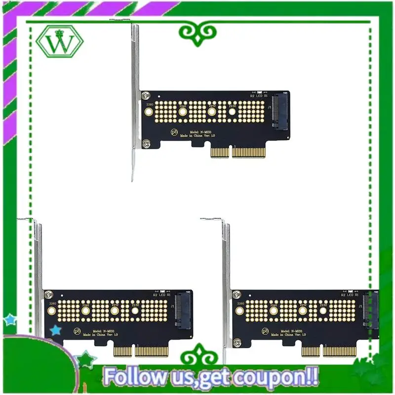 

Адаптер ABIK-3X M.2 NVME SSD NGFF To PCIE 3.0 X4 Адаптер PCIE M2 Riser Card Поддержка 2230 2242 2260 2280 Размер Nvme M.2 SSD