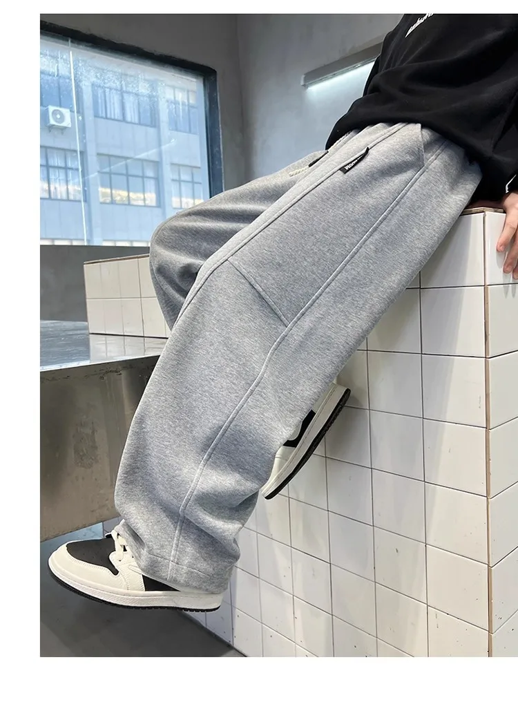 2026 Neue Frühlings-Freizeithose für Kinder, Schwarze Jogginghose mit Elastischem Bund und Geradem Bein für Jungen, Lockere Hose mit Taschen – Detail 13