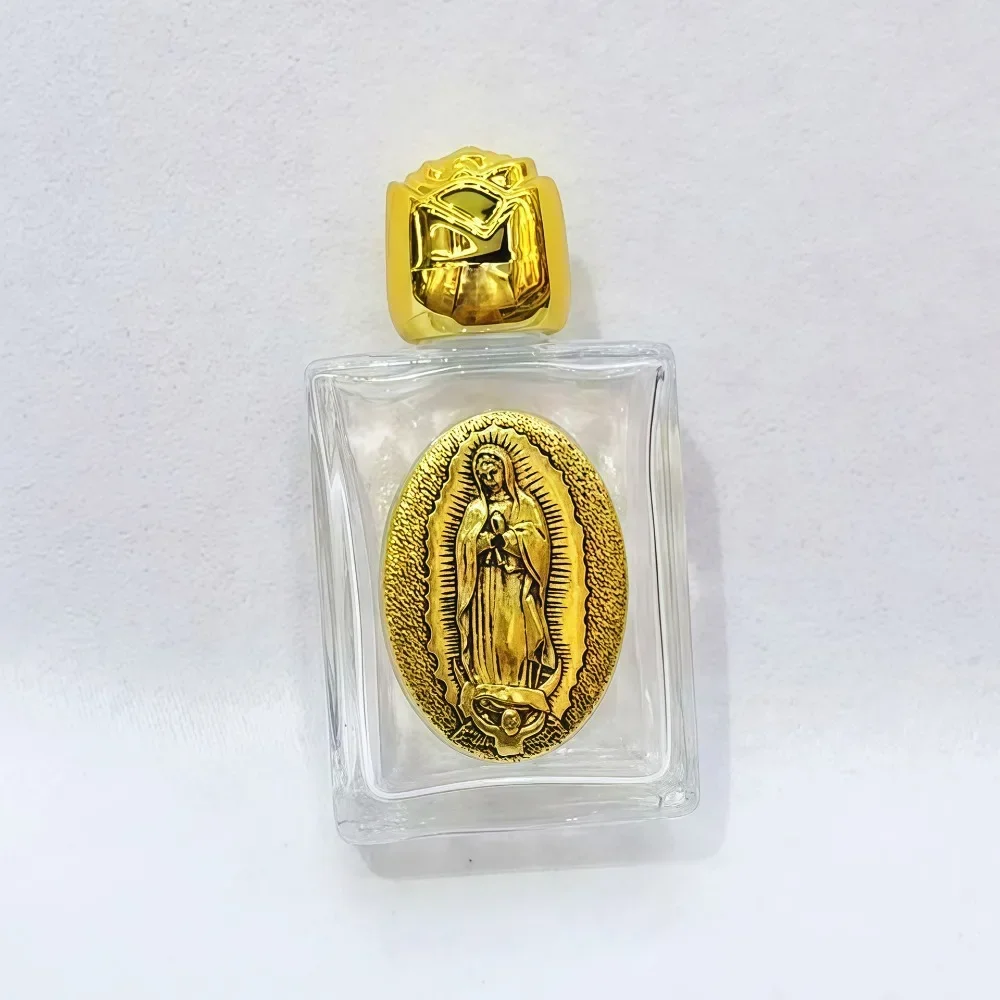 6/12/20/40 Stück Heilige Wasserflasche „Unsere Liebe Frau von Guadalupe“, katholischer Glasbehälter für die Jungfrau Maria mit roségoldenem Verschluss, religiöses Geschenk – Detail 2