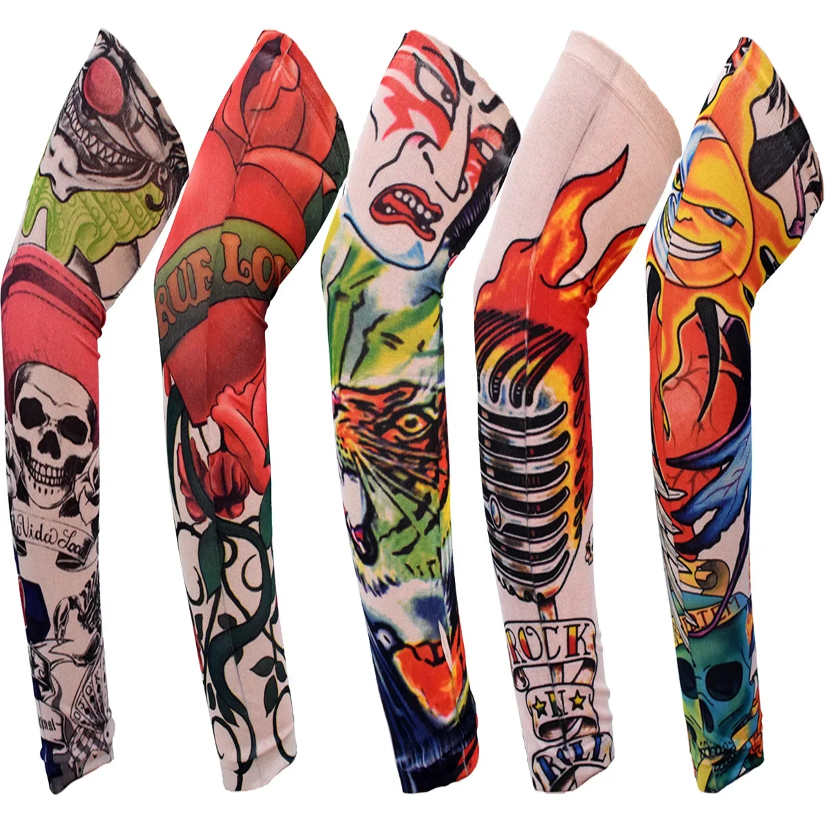 1PCS Arm Sleeves UV Protection Full Arm Cool Outdoor Golf Sports Hiking Riding Arm Tattoo Sleeve Cycling Equipment