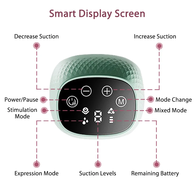 Smart Electronic Baby Breast Pump Integrated Wearable Handsfree Breast Pump Silicone Single Breast Pump For Breastfeeding