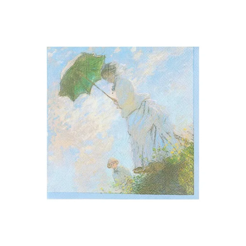 20pcs 25cm 3Layer New Picnic Atmosphere Napkins Oil Painting Style White Dress Girl Colorful Paper Towels DIY Decoupage Paper