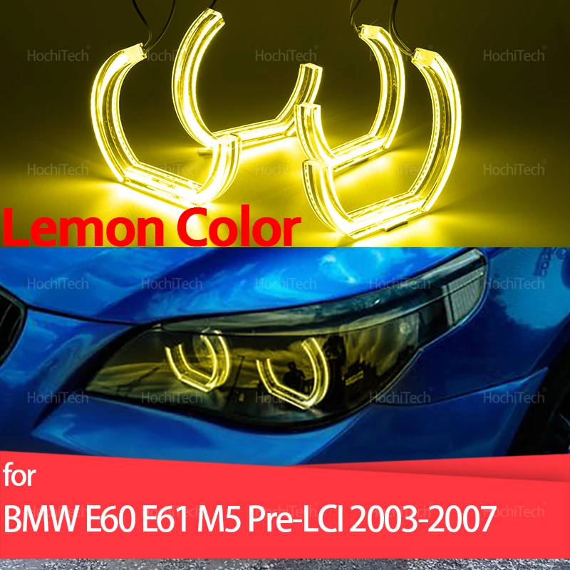 

CSL Style Лимонно-желтые ангельские глаза для BMW E60 E61 520i 525i 530i 540i 545i 550i M5 2003-2007 DRL Светодиодный дневный свет Стайлинг автомобиля