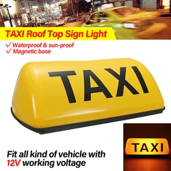 12V LED Car Taxi Cab Indicator Top Sign Light Yellow Shell Dome Light With Magnet Base Waterproof Signal Lamps