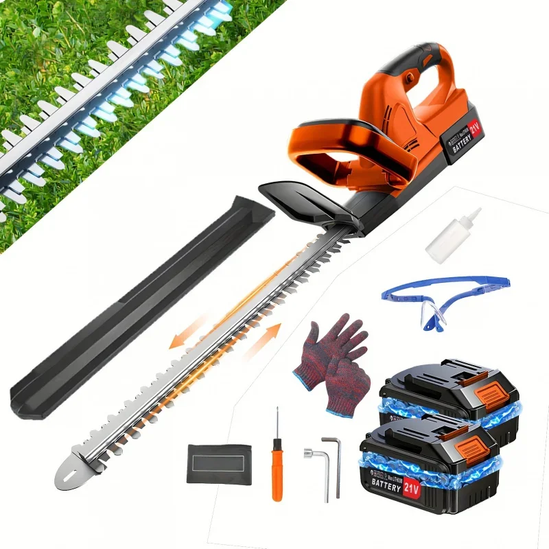 Hedge Trimmer for 21V Battery Cordless Electric Hedge Trimmer Handheld Shrub Trimmer Cordless Hedge Trimmer w/ 20'' Dual-Action