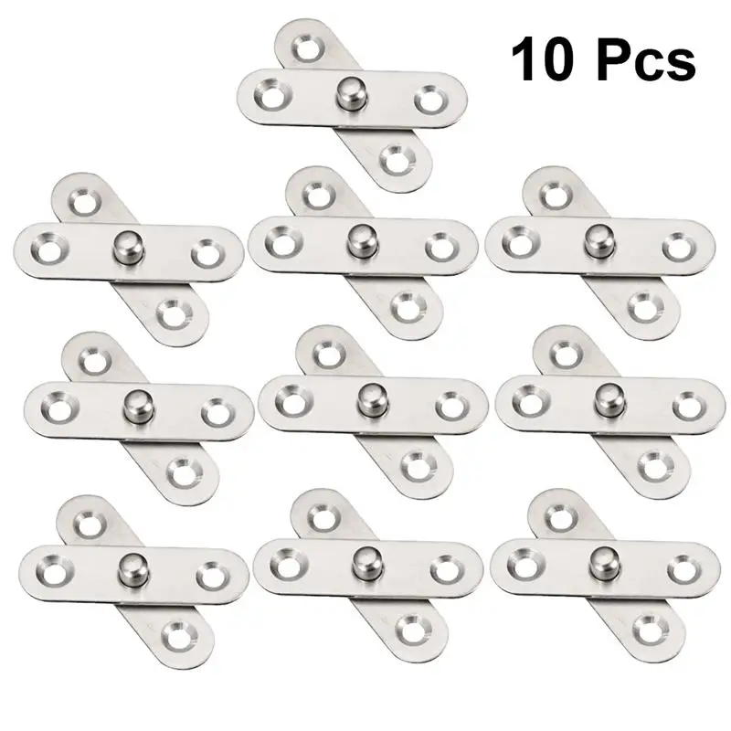 

10pcs 360 Degree Rotatable Household Door Hinges Stainless Steel Up and Down Hinges Location Hinge Hidden Furniture Hinge Tool