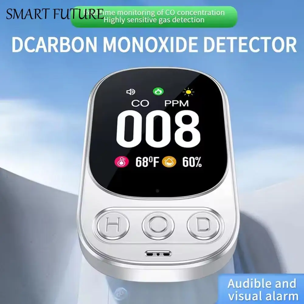 

High Sensitivity Carbon Monoxide Detector Large Screen Real Time Monitoring CO Monitor Portable CO Monoxide Alarm
