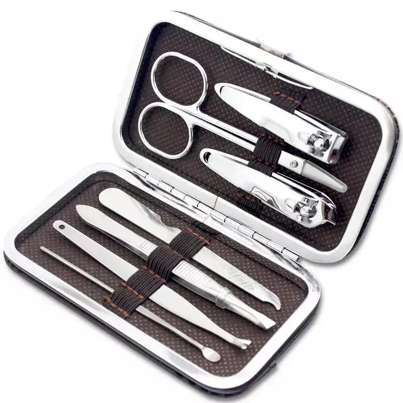 7 Pcs Stainless Steel Nail Tools Clippers Scissors File Pusher Set Manicure Pedicure Kit  Acrylic Nail Kit