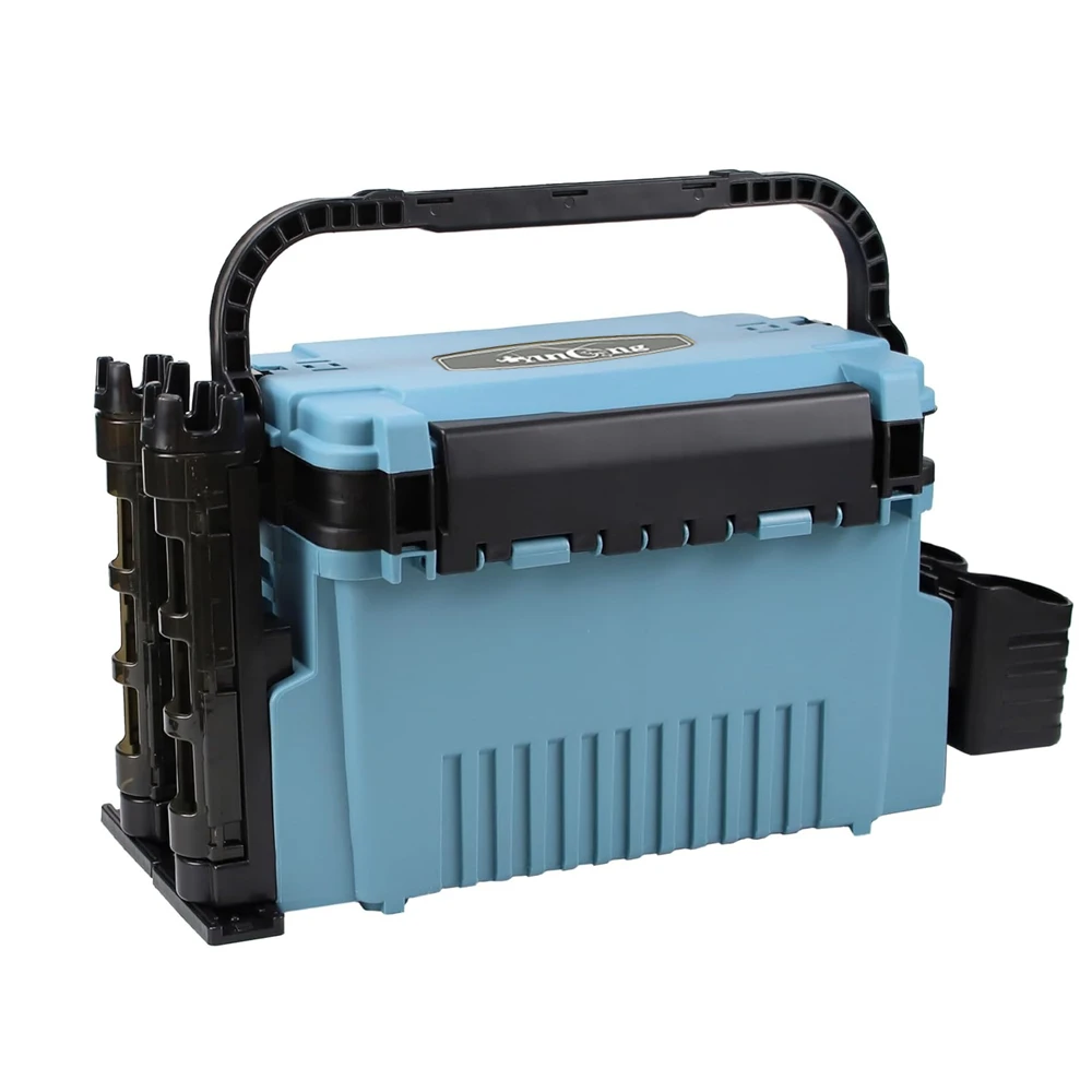 

Fishing Tackle Box Fishing Tackle Storage Fishing Bucket with Rod Holder Live Fish Bait Bucket Multifunctional Outdoor Fishing