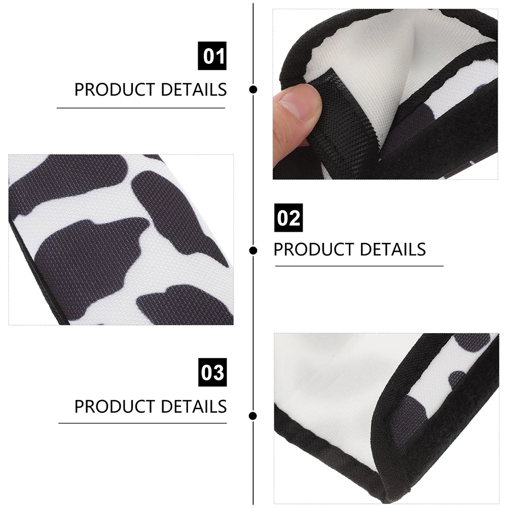 

2pcs SeatBeltCovers CushionShoulderPads forAdultsKids CarTruckSUV CowPrint Polyester Practical Decorative Protective
