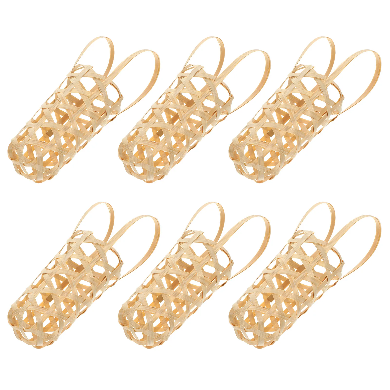 

6 Pcs Basket 7x14CM iginal Color Small Basket Woven Storage Reusable Portable Egg Fruit Gardening ganizer