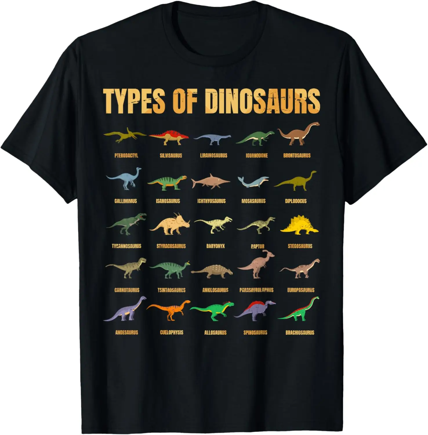 Soorten dinosaurussen - Dino-identificatie - Rex dinosaurus type T-shirt