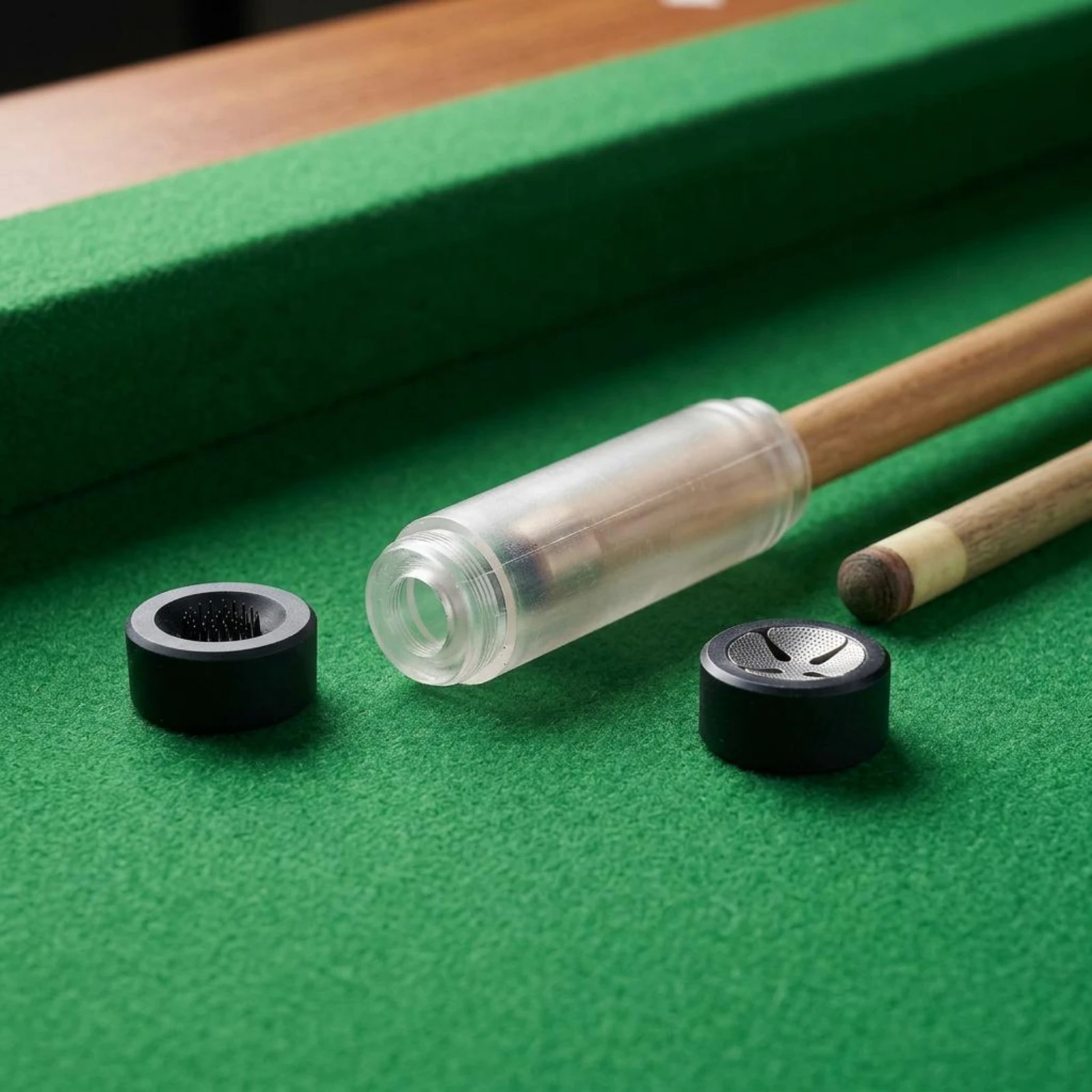 Billiard Cue Tip Tool 3-in-1 Pool Cue Tip Tool Sports Game Gear Transparent Body Black End Caps