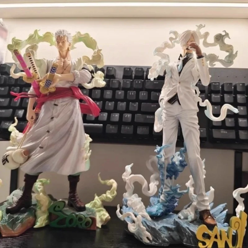 

Фигурка One Piece 28 см: Луффи и Зоро (Гир 5) с 2 скульптурами голов, статуэтка из смолы GK, коллекционная модель, декор для рабочего стола, подарок