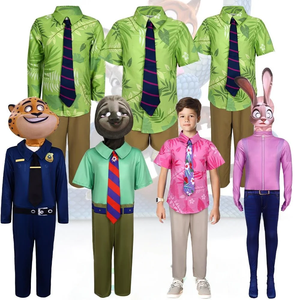 Zootopia-Conjunto de disfraz de oficial de policía para mujer, falda bonita con diseño de conejo Judy, Material de PU con estampado Animal
