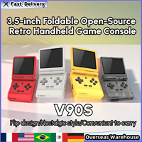 POWKIDDY V90S Retro Handheld Game Consoles Flip Console 3.5 Inch Open Source HD IPS Screen New Console Vibration Function Gifts