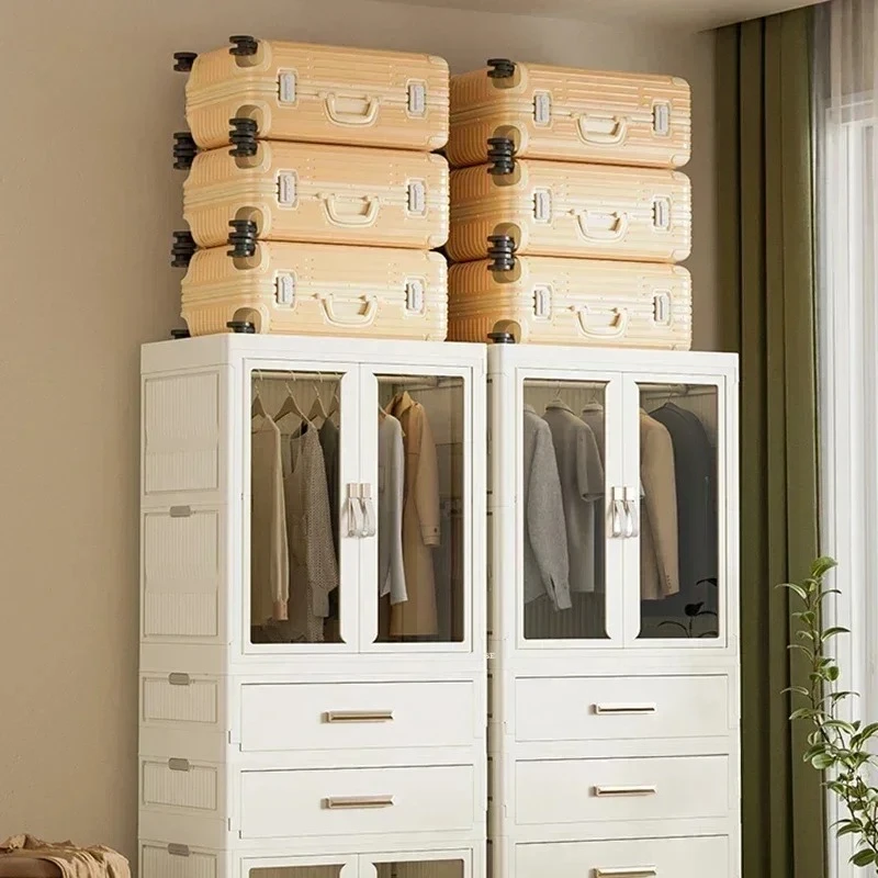 & Minimalist Household Folding Wardrobe Rental Room Storage Locker Multi-layer Wardrobe Bedroom
