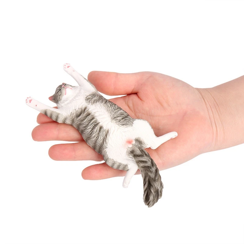 Creative Sleeping Cat Figurine Lying Pose Kitten Statue Home Desktop Decoration ornament Craft Art Gift