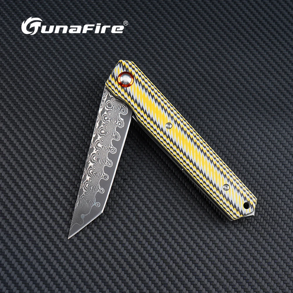 

Складной карманный нож VG-10 Damascus для активного отдыха, охоты и туризма, с цветной рукоятью G10, на шарикоподшипниках, EDC, инструмент для выживания