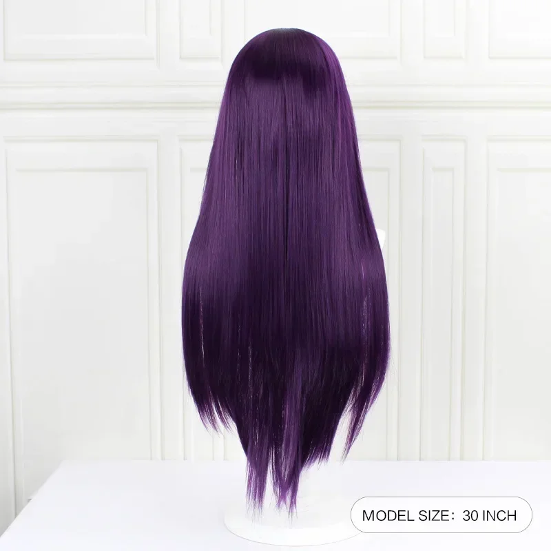 Gioco Anime Doki Doki Letterature Club Yuri Monika Natsuki Sayori DDLC Parrucca lunga diritta Parrucche sintetiche per cosplay per le donne