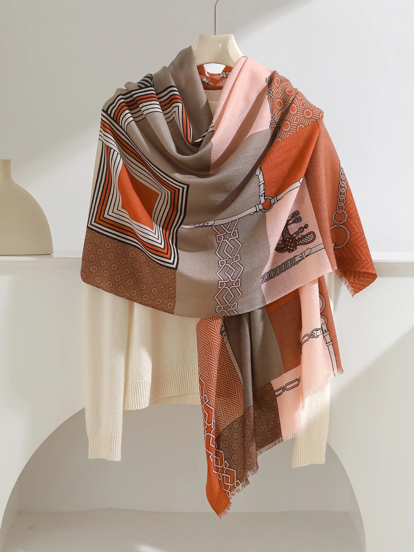 women's-pure-wool-scarf-thin-versatile-autumn-winter-faionable-ne-warmer-two-in-one-outerwear-awl-ele-geometric-pat